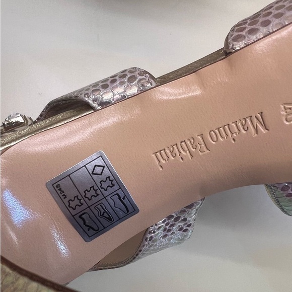 Marino Fabiani MADE IN ITALY LEATHER  Women's Gold and Cream Heels - Picture 9 of 10